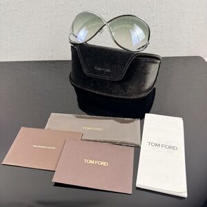 Tom Ford Miranda TF130 08B Gunmetal Infinity Frame Sunglasses Full Set NEW